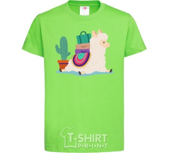 Kids T-shirt Llama moving orchid-green фото