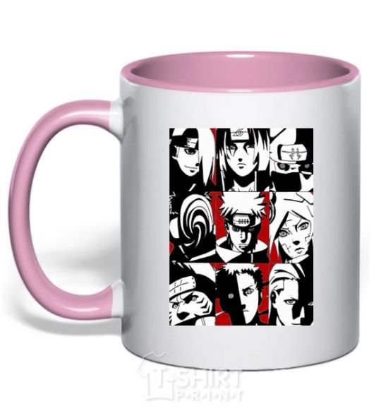 Mug with a colored handle Akatsuki light-pink фото