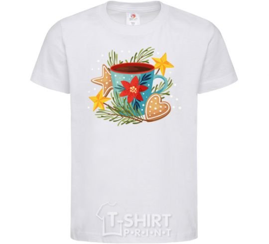 Kids T-shirt New Year's cup White фото