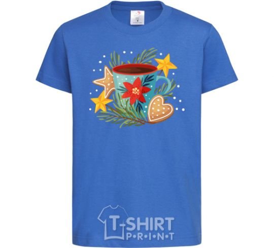 Kids T-shirt New Year's cup royal-blue фото