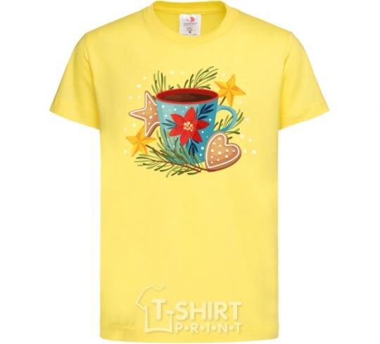 Kids T-shirt New Year's cup cornsilk фото