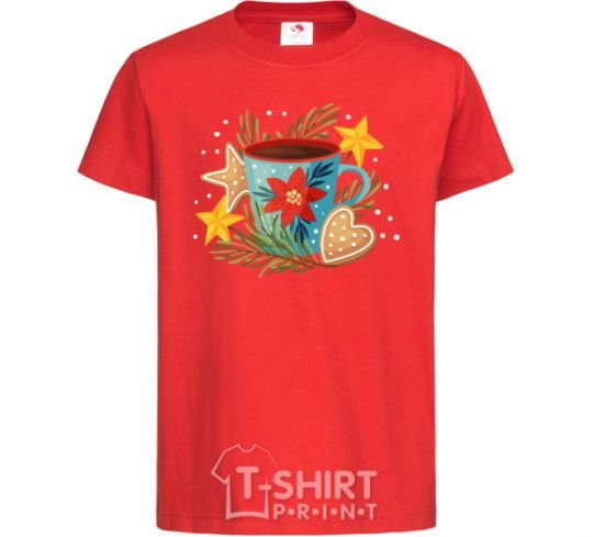 Kids T-shirt New Year's cup red фото