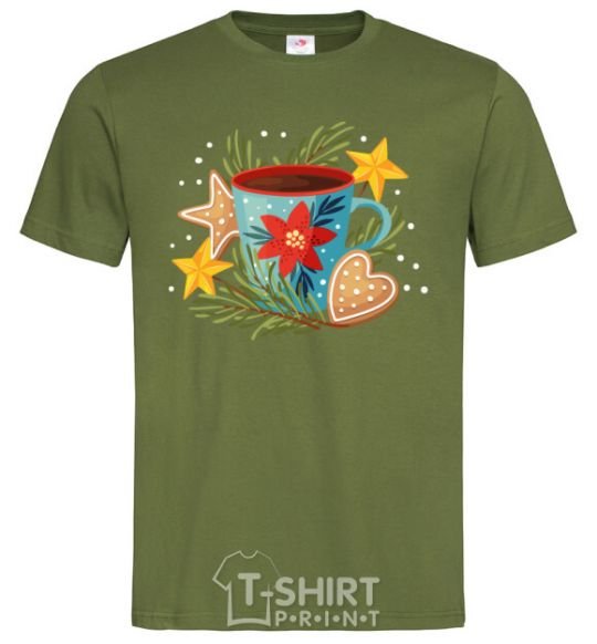 Men's T-Shirt New Year's cup millennial-khaki фото