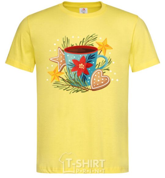 Men's T-Shirt New Year's cup cornsilk фото