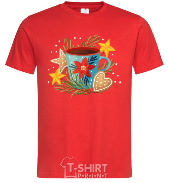 Men's T-Shirt New Year's cup red фото