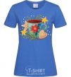 Women's T-shirt New Year's cup royal-blue фото