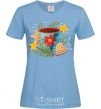 Women's T-shirt New Year's cup sky-blue фото