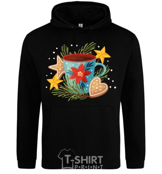 Men`s hoodie New Year's cup black фото