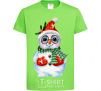 Kids T-shirt A snowman in mittens orchid-green фото