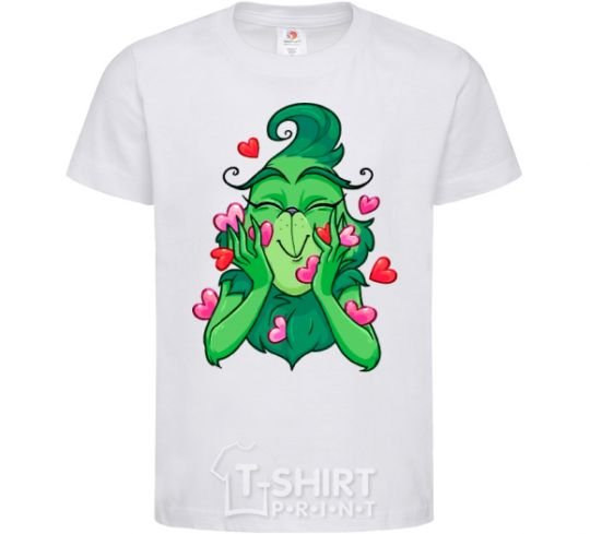 Kids T-shirt Grinch with hearts White фото