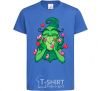 Kids T-shirt Grinch with hearts royal-blue фото