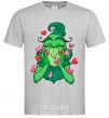 Men's T-Shirt Grinch with hearts grey фото