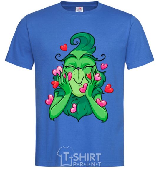 Men's T-Shirt Grinch with hearts royal-blue фото