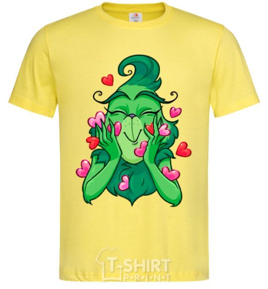 Men's T-Shirt Grinch with hearts cornsilk фото