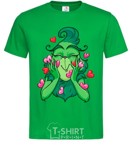 Men's T-Shirt Grinch with hearts kelly-green фото