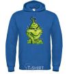 Men`s hoodie The Grinch in the garland royal фото