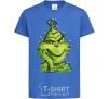 Kids T-shirt The Grinch in the garland royal-blue фото