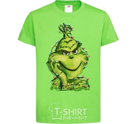 Kids T-shirt The Grinch in the garland orchid-green фото