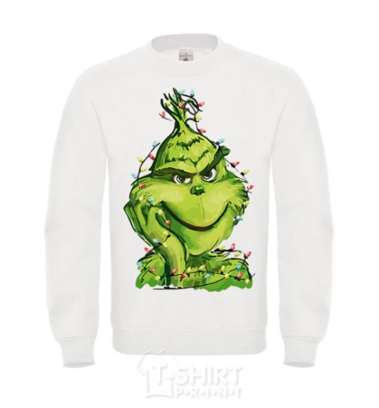 Sweatshirt The Grinch in the garland White фото