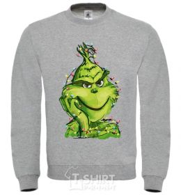 Sweatshirt Happe New Year deer in red hat sport-grey фото