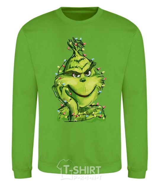 Sweatshirt The Grinch in the garland orchid-green фото