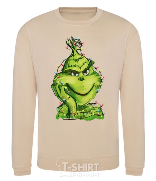 Sweatshirt The Grinch in the garland sand фото