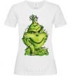 Women's T-shirt The Grinch in the garland White фото