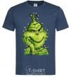 Men's T-Shirt The Grinch in the garland navy-blue фото