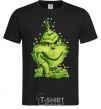 Men's T-Shirt The Grinch in the garland black фото