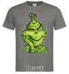 Men's T-Shirt The Grinch in the garland dark-grey фото