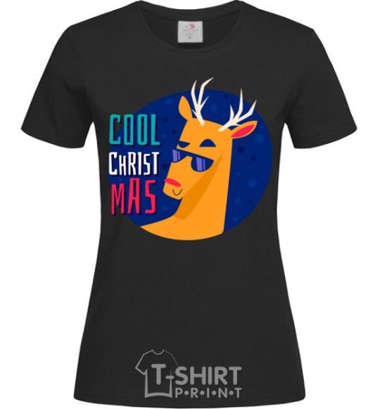 Women's T-shirt Cool Christmas black фото