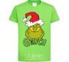 Kids T-shirt A Grinch in a Santa Claus hat orchid-green фото