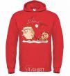 Men`s hoodie Hedgehog, I believe in miracles bright-red фото