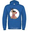 Men`s hoodie A deer with glasses in a circle royal фото