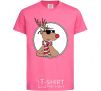 Kids T-shirt A deer with glasses in a circle heliconia фото