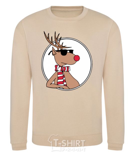 Sweatshirt A deer with glasses in a circle sand фото