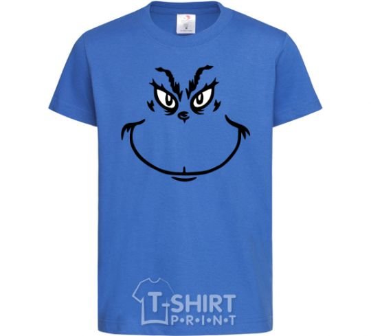 Kids T-shirt The Grinch smiles royal-blue фото