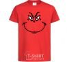 Kids T-shirt The Grinch smiles red фото