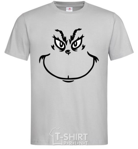 Men's T-Shirt The Grinch smiles grey фото