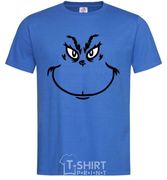 Мужская футболка Гринч улыбается Ярко-синий фото