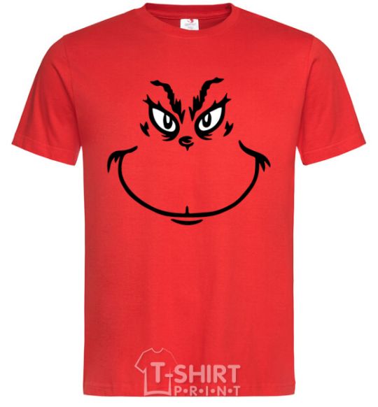 Men's T-Shirt The Grinch smiles red фото