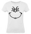 Women's T-shirt The Grinch smiles White фото