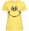 Women's T-shirt The Grinch smiles cornsilk фото