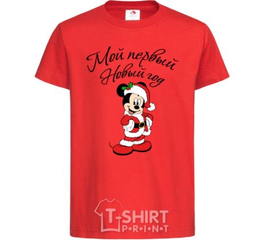 Kids T-shirt Mickey's first New Year's Eve red фото