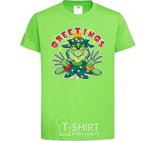 Kids T-shirt Greetings Grinch orchid-green фото