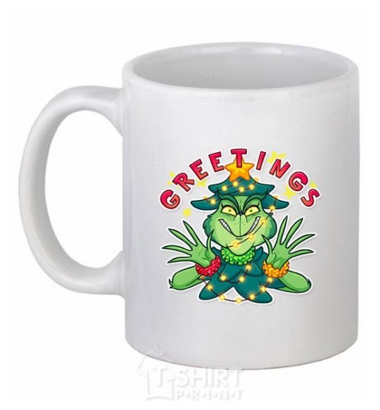 Ceramic mug Greetings Grinch White фото