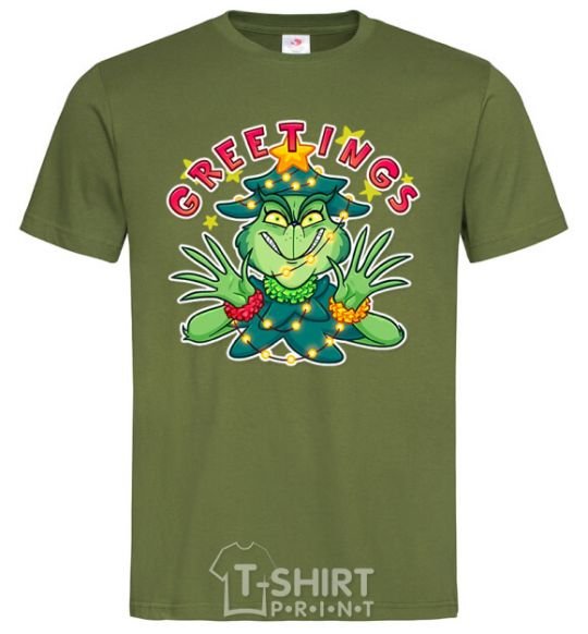 Men's T-Shirt Greetings Grinch millennial-khaki фото