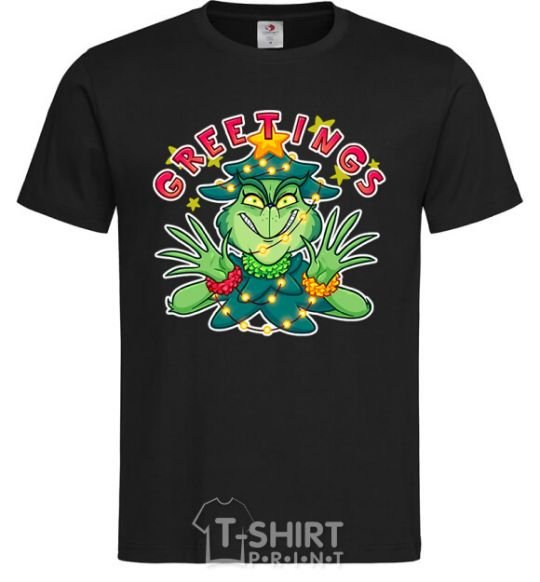 Men's T-Shirt Greetings Grinch black фото