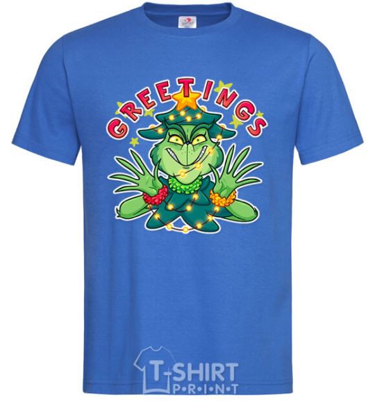 Men's T-Shirt Greetings Grinch royal-blue фото