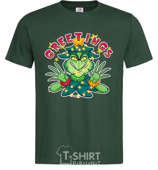 Men's T-Shirt Greetings Grinch bottle-green фото